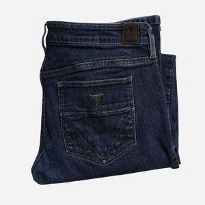 Womens Y2K Dark Wash Low-rise Bootcut Guess Jeans